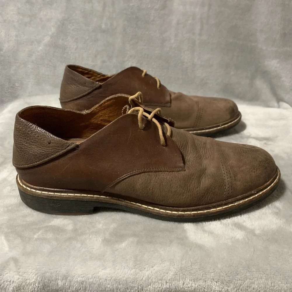 OluKai Walino Shoes Mens Size‎ 10 Brown Leather Oxford Dress Rubber Sole 10257